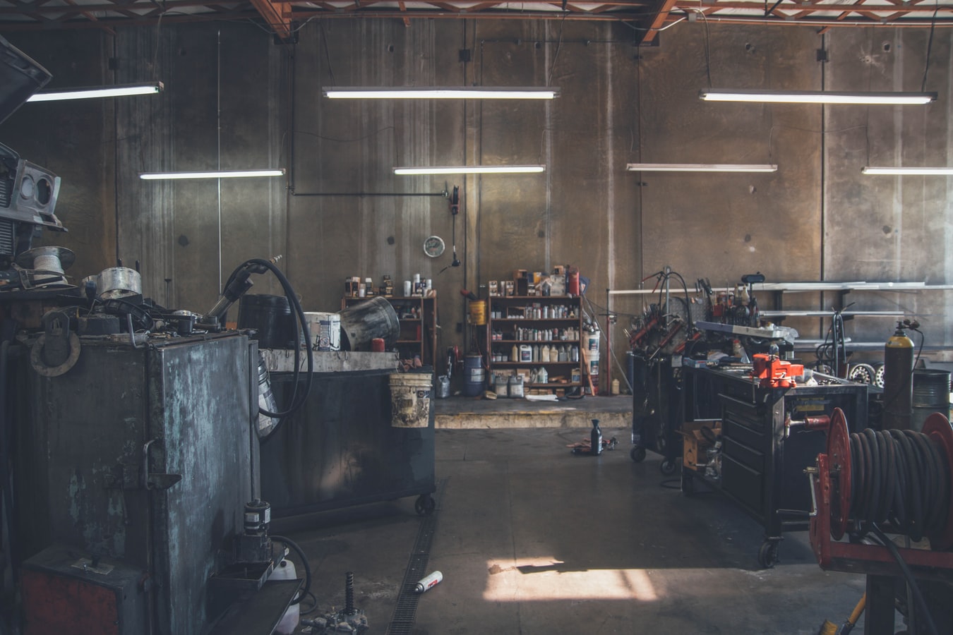 photograph of a car garage